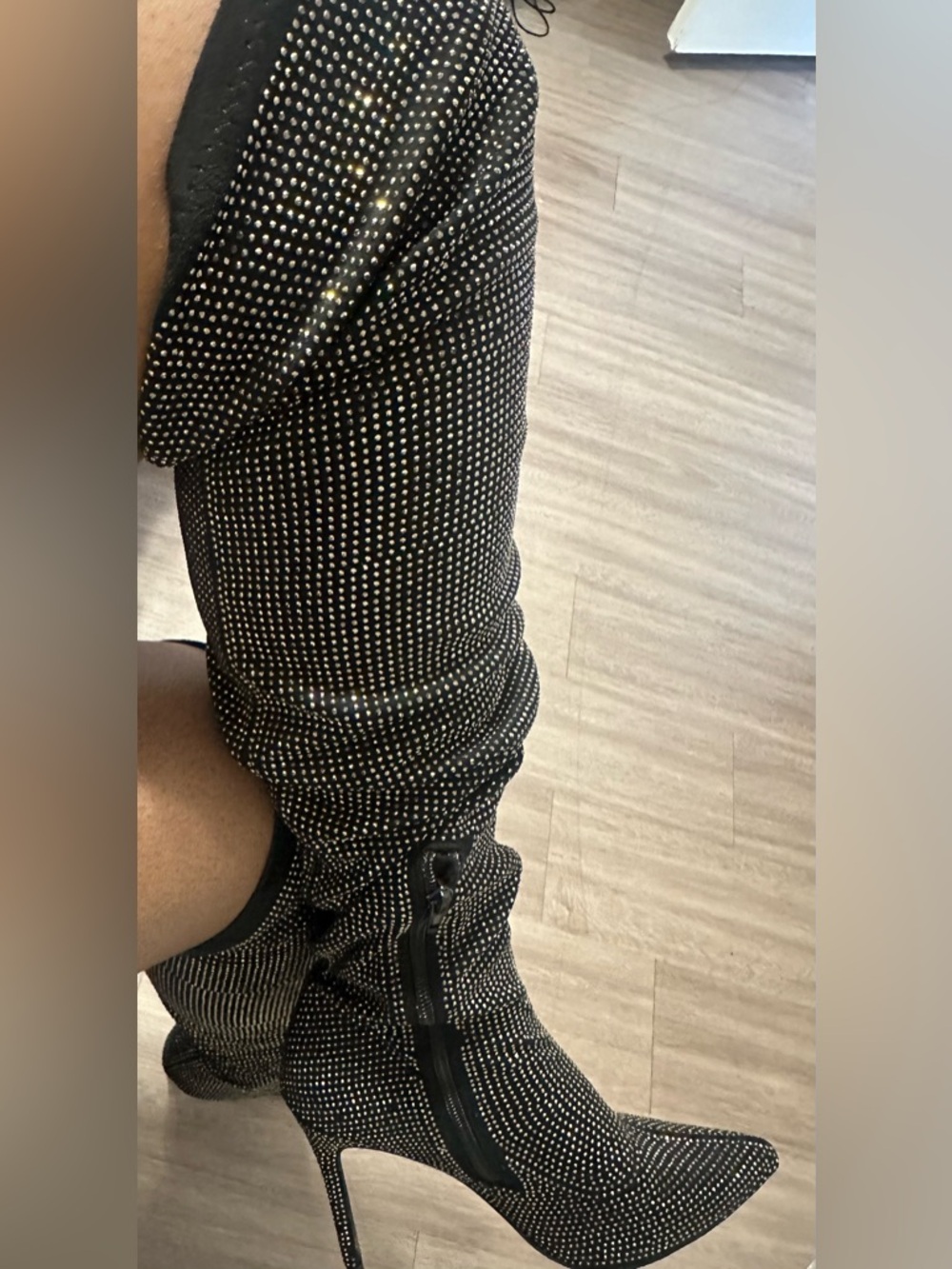 Black Rhinestones heels